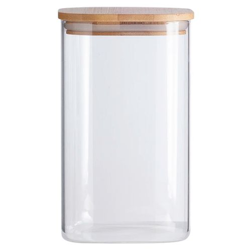 Pote Hermético C/ Tampa Bambu 6,5x12cm em Vidro Livon