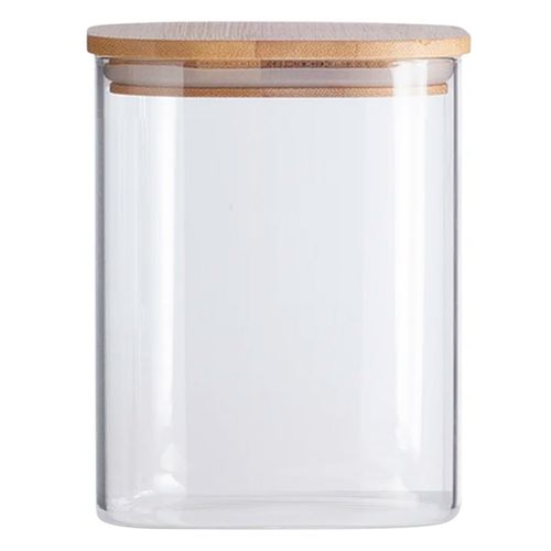 Pote Hermético C/ Tampa Bambu 10x15cm em Vidro Livon