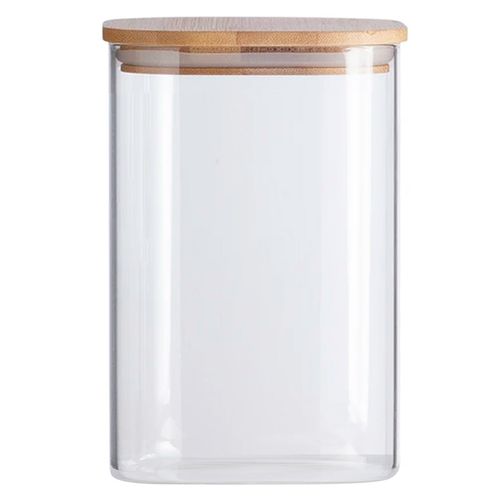 Pote Hermético C/ Tampa Bambu 10x20cm em Vidro Livon