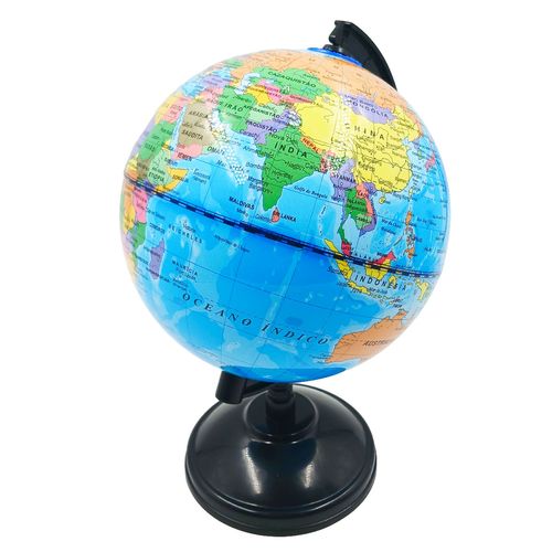 Globo Terrestre Decorativo 15,5x22cm em Plástico Imporiente