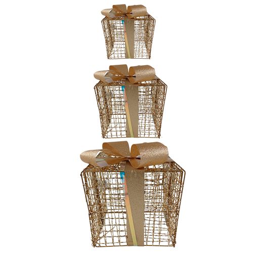 Jogo de Caixas de Presentes 3 Peças em Metal Fartex