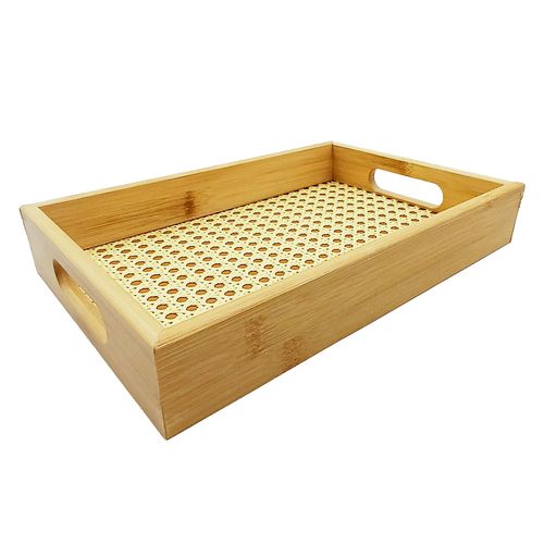 Bandeja Treliça 20x30x5cm em Bambu Top Útil