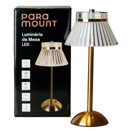 Luminária de Mesa Decorativa 15,5x32cm em Plástico Paramount