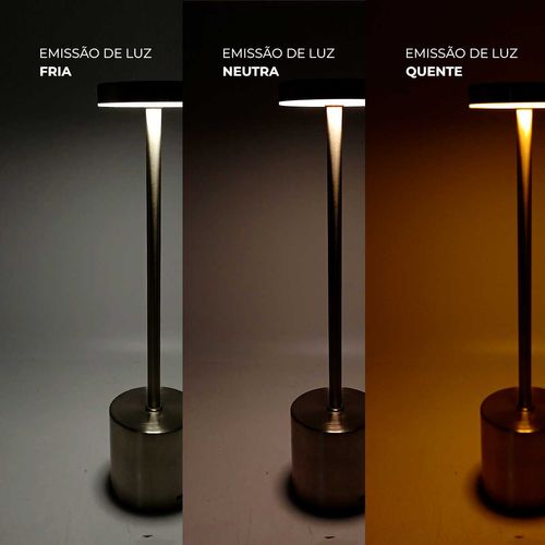 Luminária de Mesa Gleam Decorativa 34,5cm em Metal Rio de Ouro