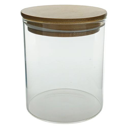 Pote Hermético C/ Tampa Bambu 440ml em Vidro Top Útil