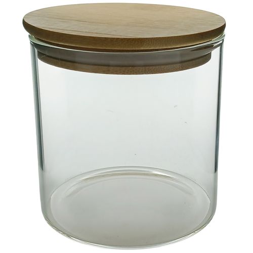 Pote Hermético C/ Tampa Bambu 610ml em Vidro Top Útil