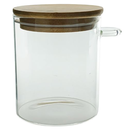 Pote Hermético C/ Tampa Bambu 440ml em Vidro Top Útil