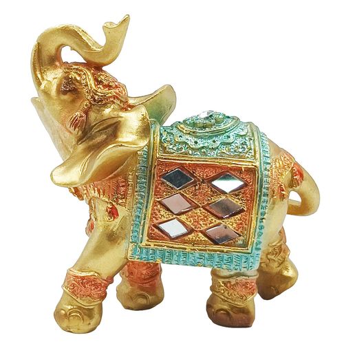 Elefante Colorido Decorativo 9x5cm em Resina Youbai