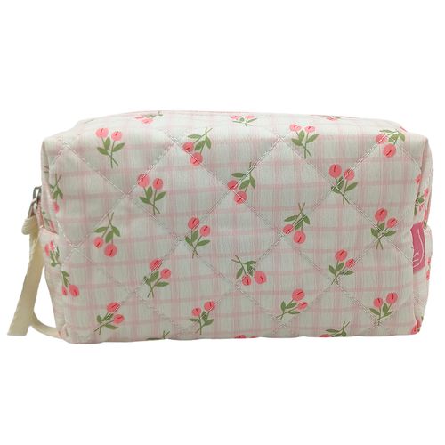 Nécessaire Flores 17,5x10,5cm em Poliéster Qualis