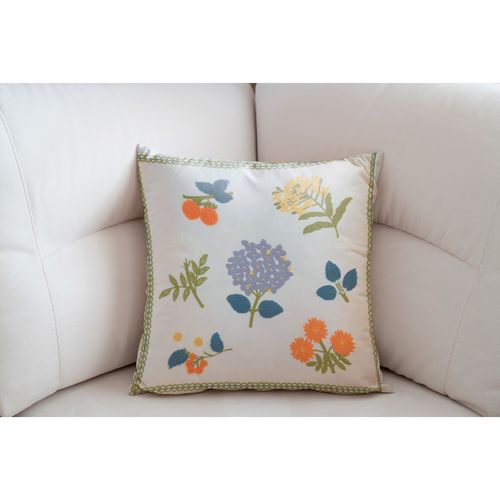 Capa P/ Almofada Bordada 45x45cm em Poliéster Y888