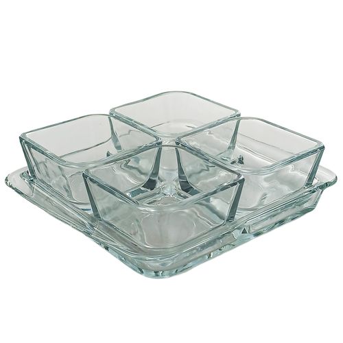 Jogo de Petisqueiras Baroque 4 Peças 400ml em Vidro Freecom