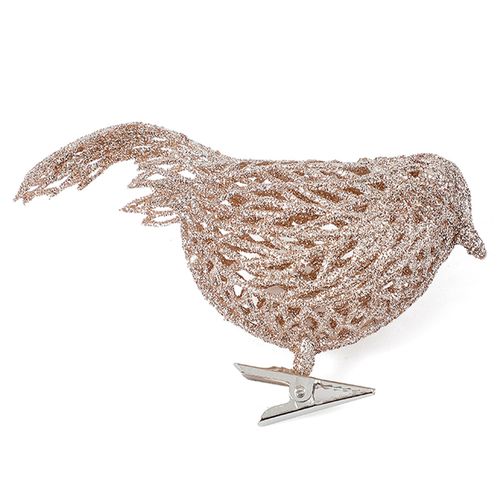 Pássaro C/ Glitter Decorativo 10cm em Plástico Multiart