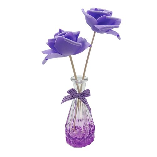 Frasco P/ Difusor Flor 21x5cm em Vidro Fu Xing