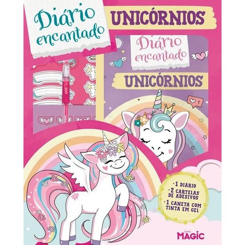 Diário Encantado Unicórnios 27x21cm em Papel Magic Kids