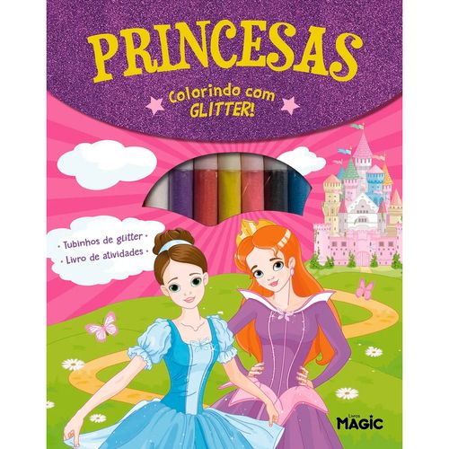 Livro Colorindo C/ Glitter Princesas 29x22cm em Papel Magic Kids