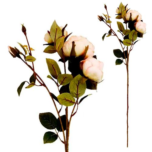 Galho Flor Peônia Artificial 63cm em Plástico Winmax