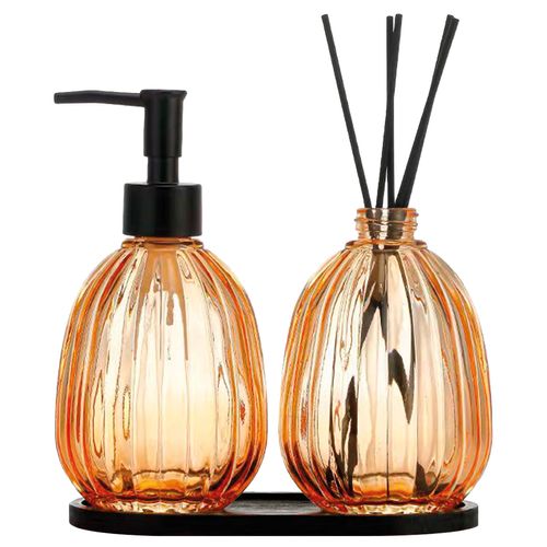 Kit Banheiro 3 Peças em Vidro Livon