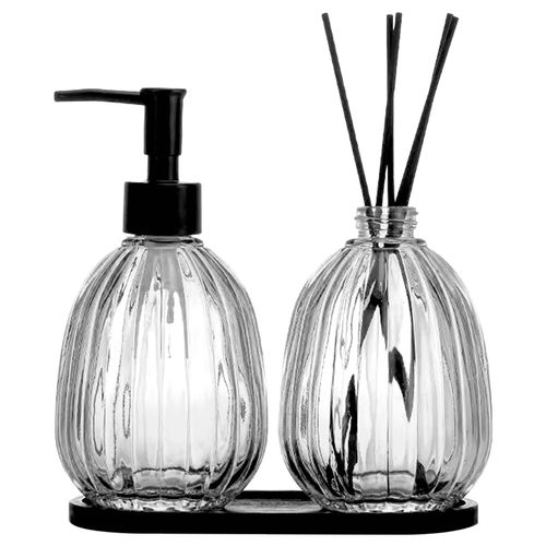 Kit Banheiro 3 Peças em Vidro Livon