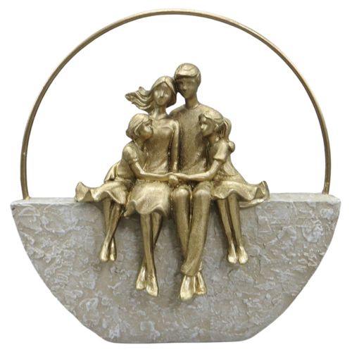 Família Decorativa 23x22,5cm em Resina Mabruk