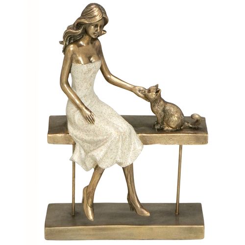 Mulher Decorativa C/ Pet 21x15,5cm em Resina Mabruk