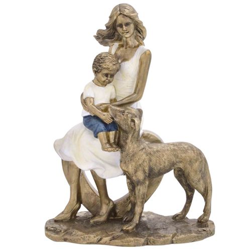 Família Decorativa C/ Pet 20x15cm em Resina Mabruk