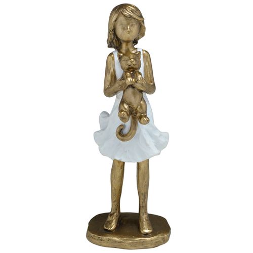 Menina Decorativa C/ Pet 16,5x5cm em Resina Mabruk