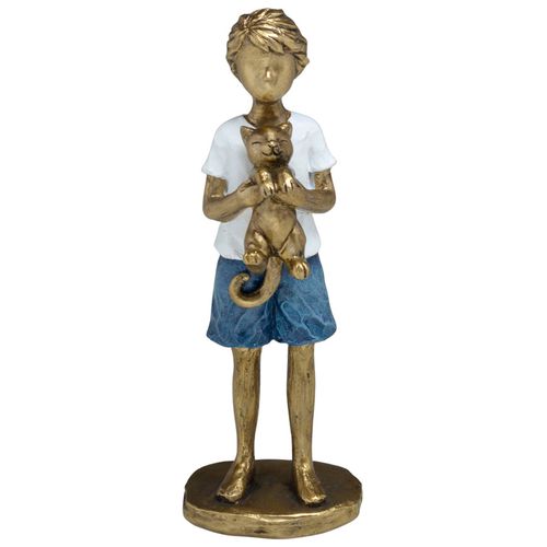 Menino Decorativo C/ Pet 16,5x5cm em Resina Mabruk