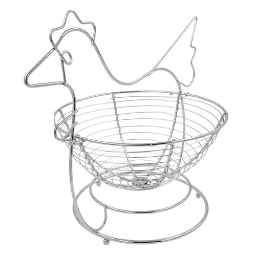 Porta Ovos Galinha 32x29cm em Inox Euroquadros