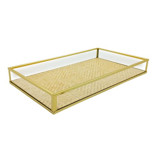 Bandeja Decorativa Toscana 25x15cm em Metal Wolff