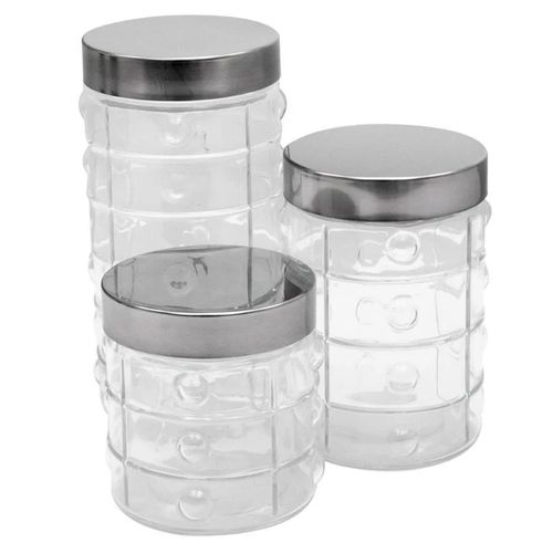 Jogo Pote Hermético C/ Tampa 3 Peças em Vidro Fratelli