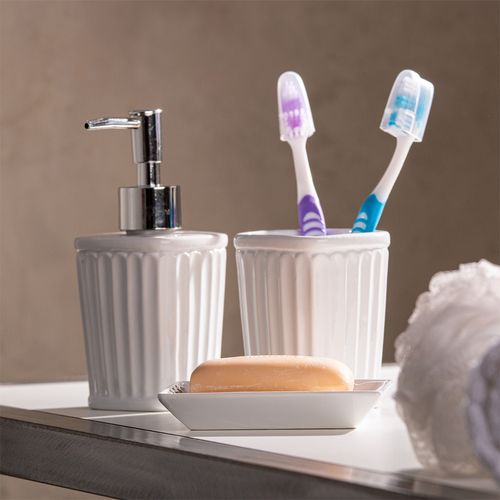 Kit banheiro cerâmica 3 peças Lyor