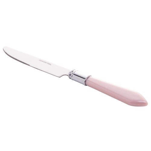 Jogo de Facas 6 Peças 23cm Rosa em Aço Inox Lyor