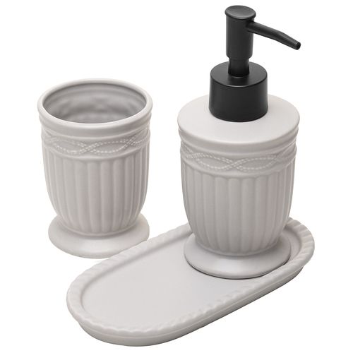 Kit Banheiro Greece 3 Peças em Cerâmica Lyor