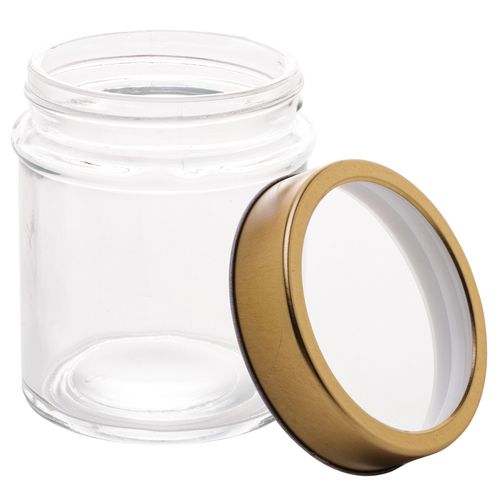 Porta mantimentos de vidro com tampa de acrílico dourada 350ml Lyor