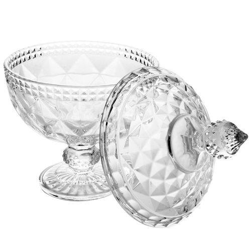 Potiche c/ pé Diamond de cristal 15x23cm Lyor