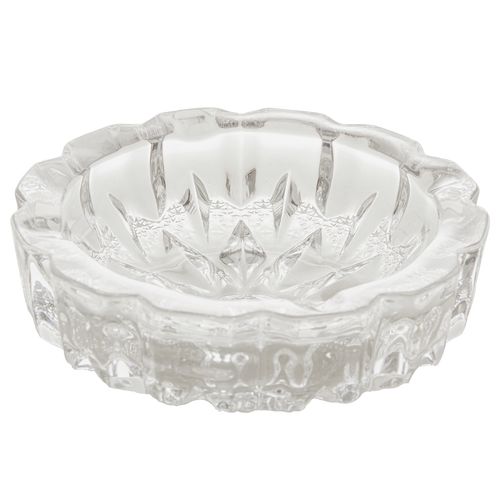 Cinzeiro Redondo C/ Alto Relevo 15cm em Vidro Lyor