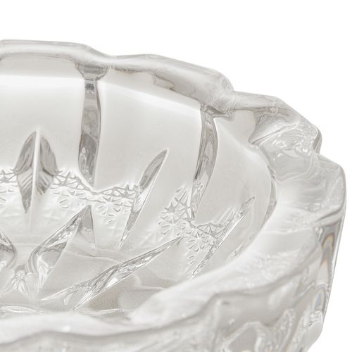 Cinzeiro Redondo C/ Alto Relevo 15cm em Vidro Lyor