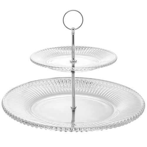 Porta Doce Renaissance 2 Andares de Cristal 18,5/31,5x24cm Lyor