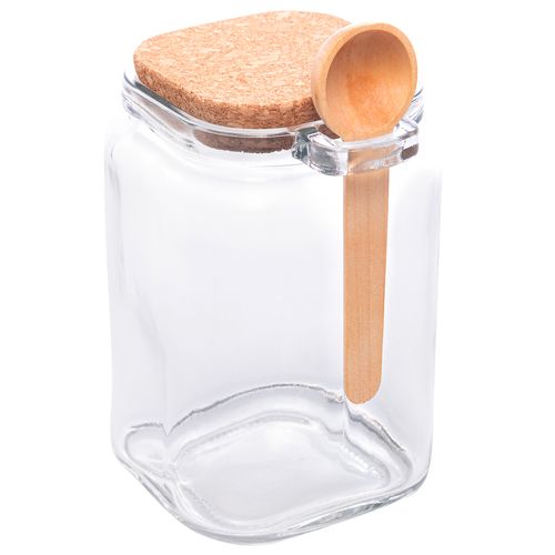 Porta Mantimento C/ Tampa Bambu 650ml em Vidro Lyor