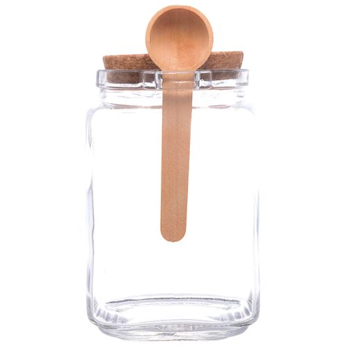 Porta Mantimento C/ Tampa Bambu 650ml em Vidro Lyor