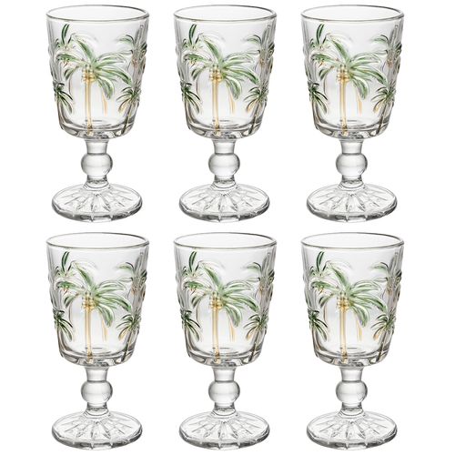 Jogo de Taças Tropical Palm 6 Peças 310ml em Vidro Lyor