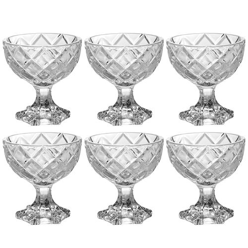 Jogo de Taças P/ Sobremesa 6 Peças 170ml em Vidro Lyor