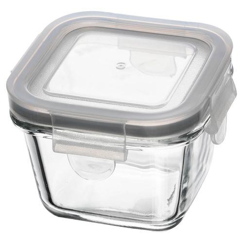 Mini Pote Hermético Quadrado 150ml em Vidro Lyor