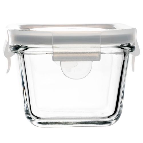 Mini Pote Hermético Quadrado 150ml em Vidro Lyor