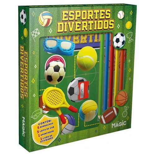 Livro Infantil P/ Colorir Esportes Divertidos 20cm em Papel Magic Kids