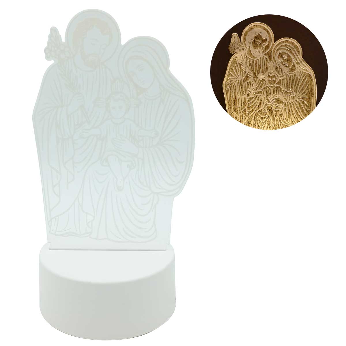 Luminária Sagrada Família Led 19,5cm em Plástico Taimes
