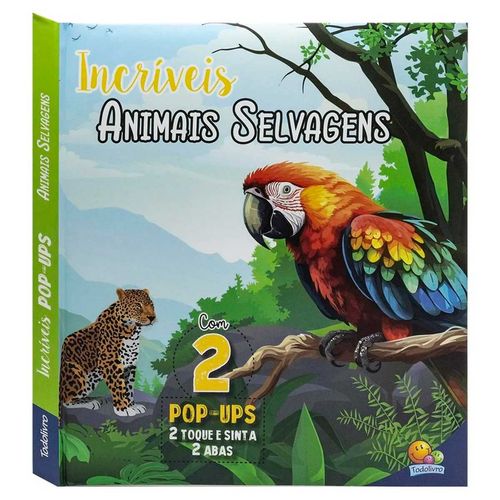 Livro Pop Incríveis Animais Selvagens 25x23cm em Papel Todo Livro