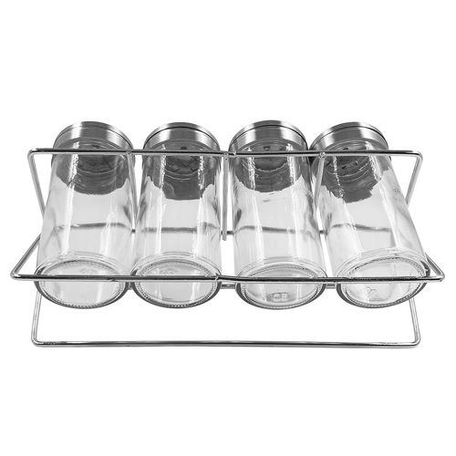 Jogo De Porta Condimentos 5 Peças em Vidro Wellmix