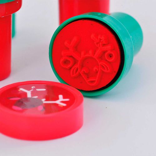 Jogo C/ 6 Carimbos Natalinos em Plástico Fartex