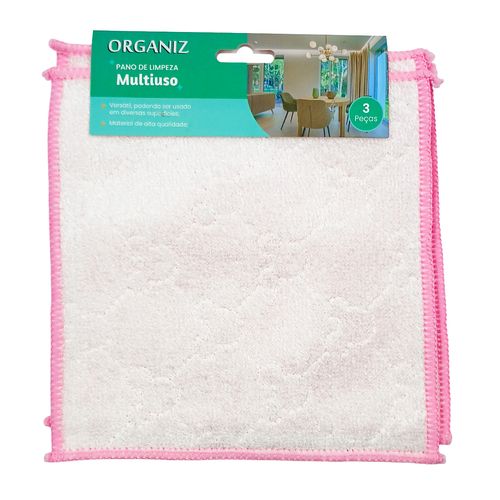 Kit Pano P/ Limpeza Multiuso Dupla Face 3 Peças Kehome